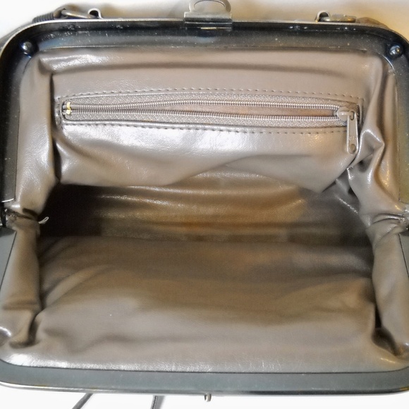 Brown Metal Mesh Purse Shoulder Bag Day Evening Unique Antique Brass Frame - Picture 8 of 8